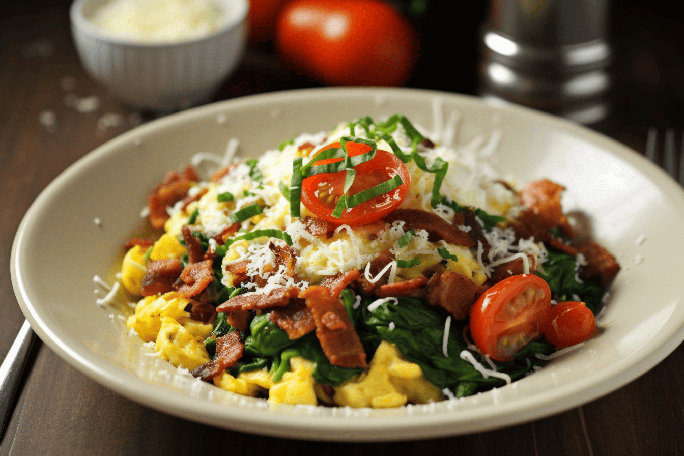 Keto Bacon and Spinach Breakfast Scramble - Lazy Keto App