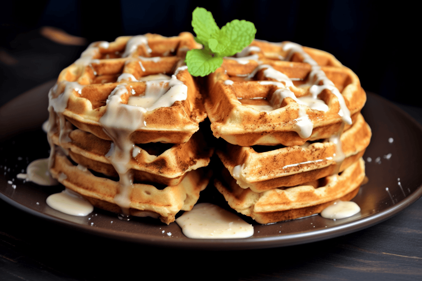 Cinnamon Roll Protein Waffles