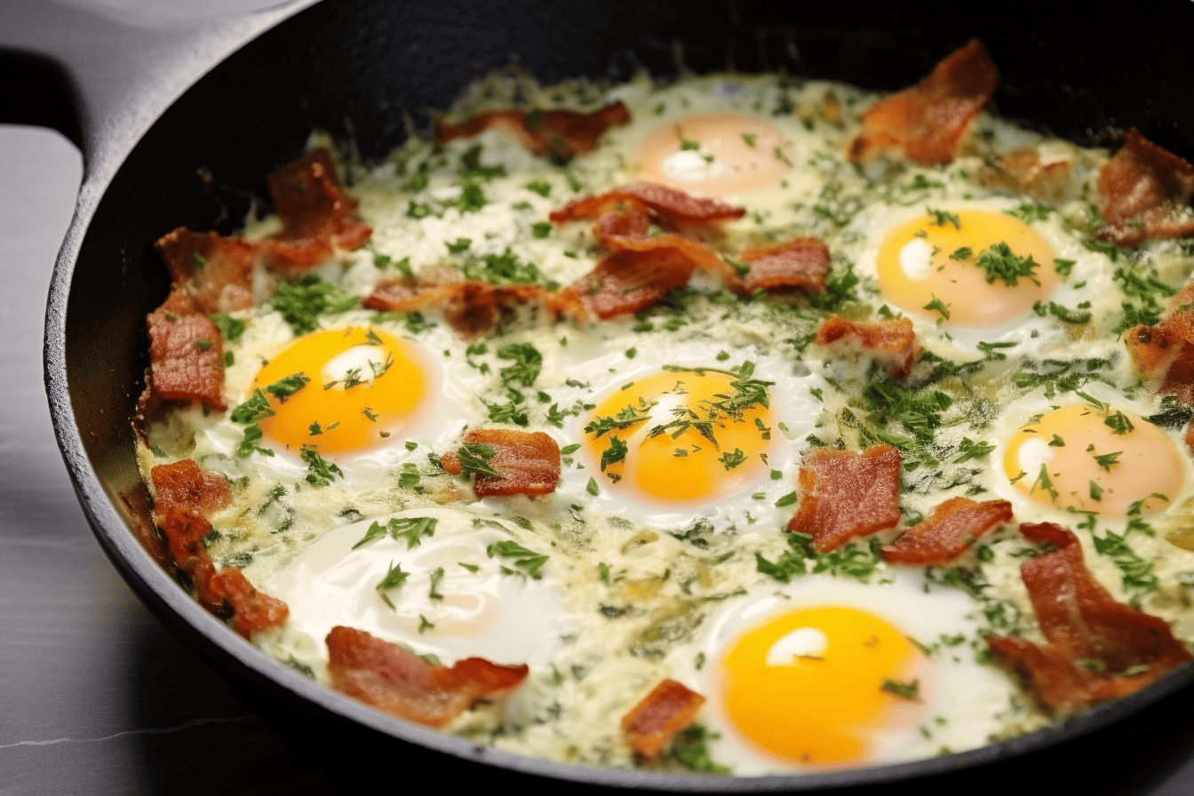 Creamy Herbed Bacon and Egg Skillet