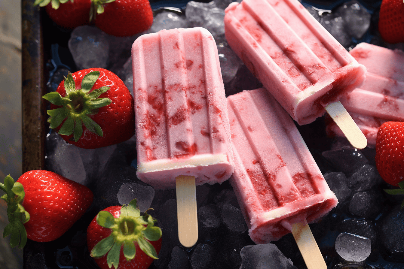 Keto Dairy Free Strawberry & Cream Popsicles - Lazy Keto App