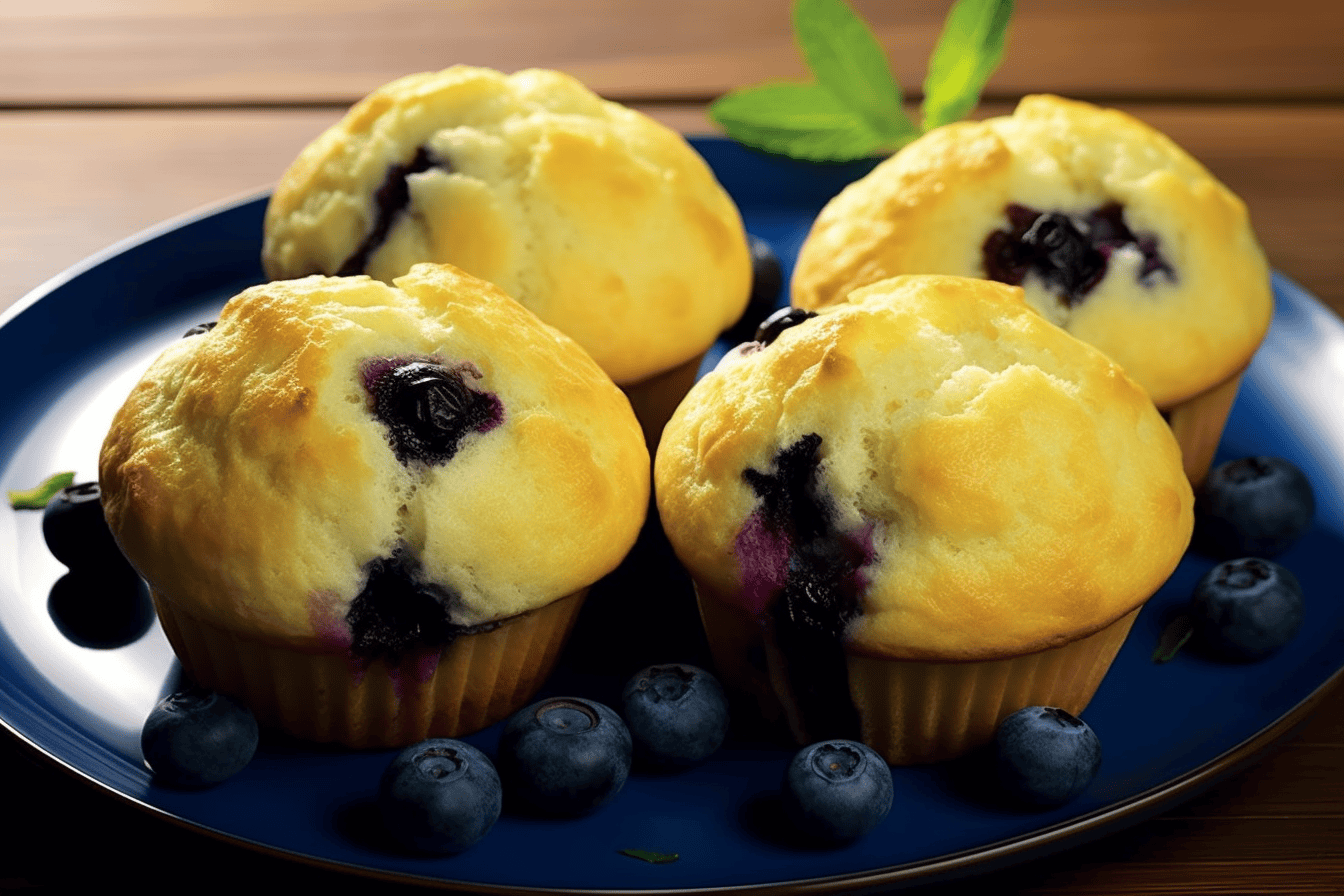 Lemon Blueberry Protein Muffins — 4.2g net carbs per serving