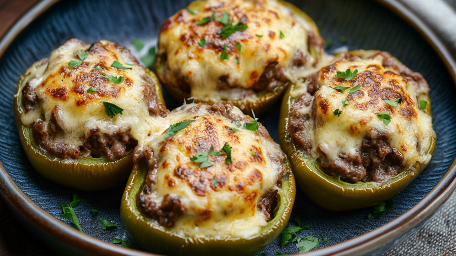 Keto Philly Cheesesteak Stuffed Peppers - Lazy Keto App