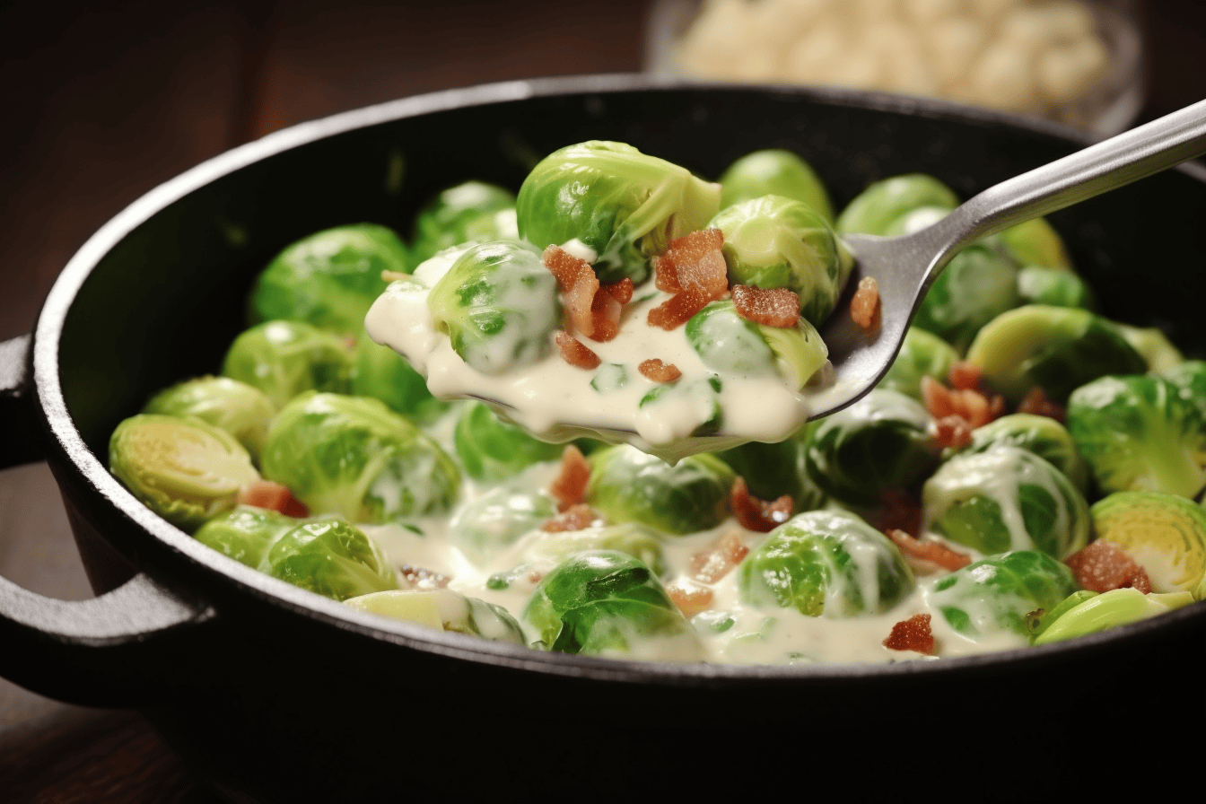 Keto Roasted Bacon Brussels Sprouts with Garlic Parmesan Sauce - Lazy Keto App