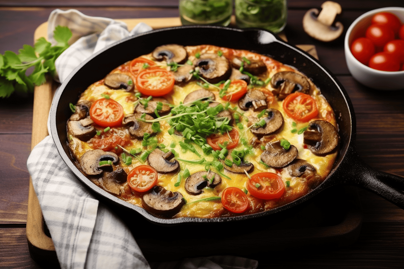 Sausage, Cheddar, and Tomato Frittata