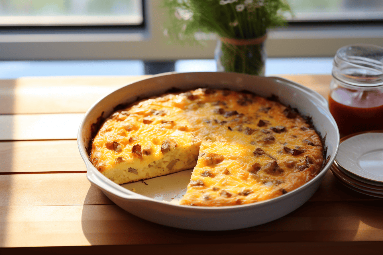 Spicy Sausage and Caramelized Onion Breakfast Bake