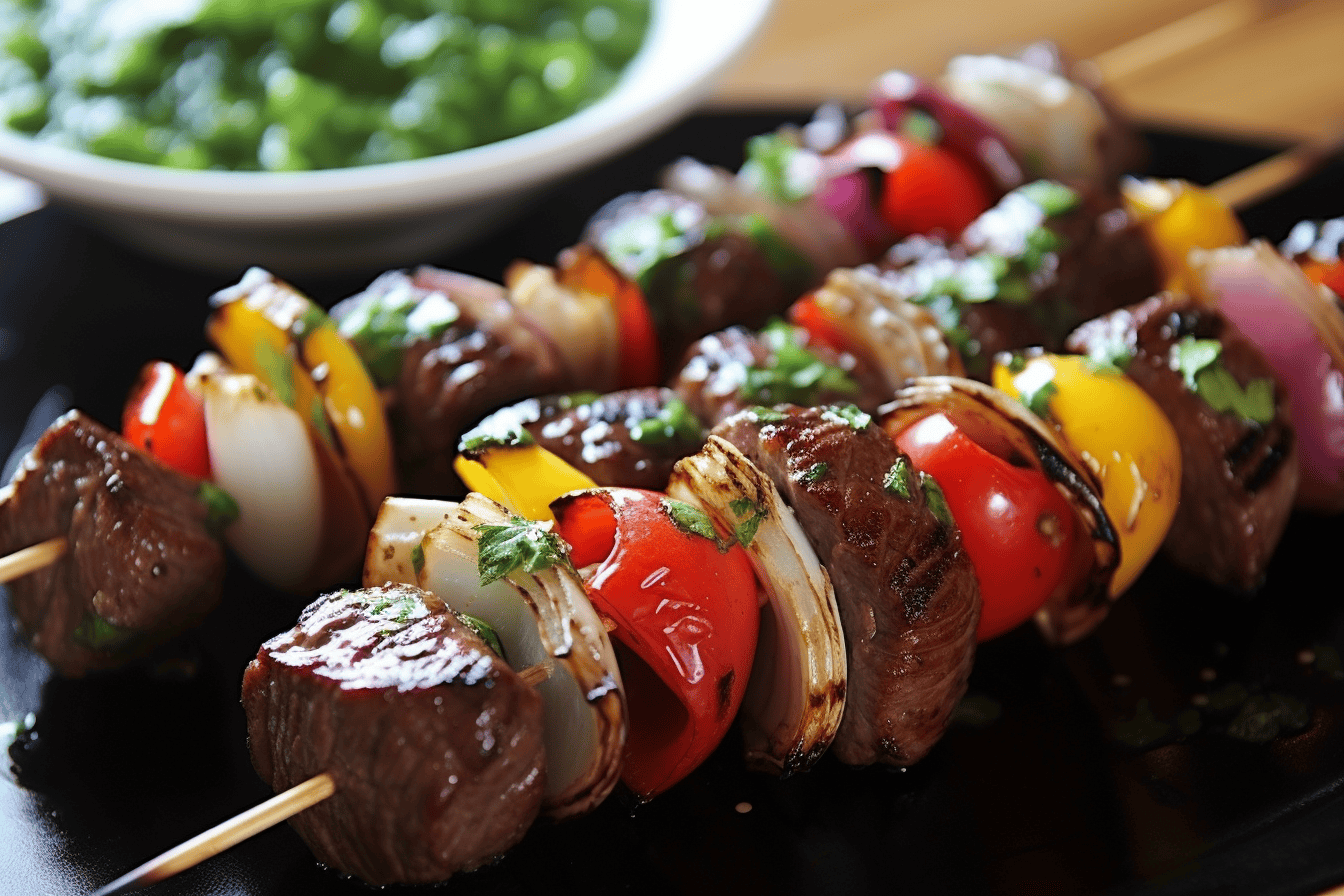 Steak Kebabs with Chimichurri Sauce